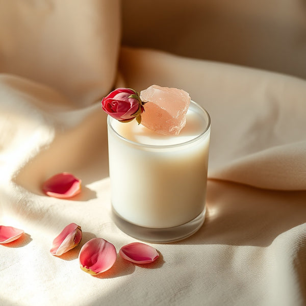Peony Blossom + Rose Quartz Candle